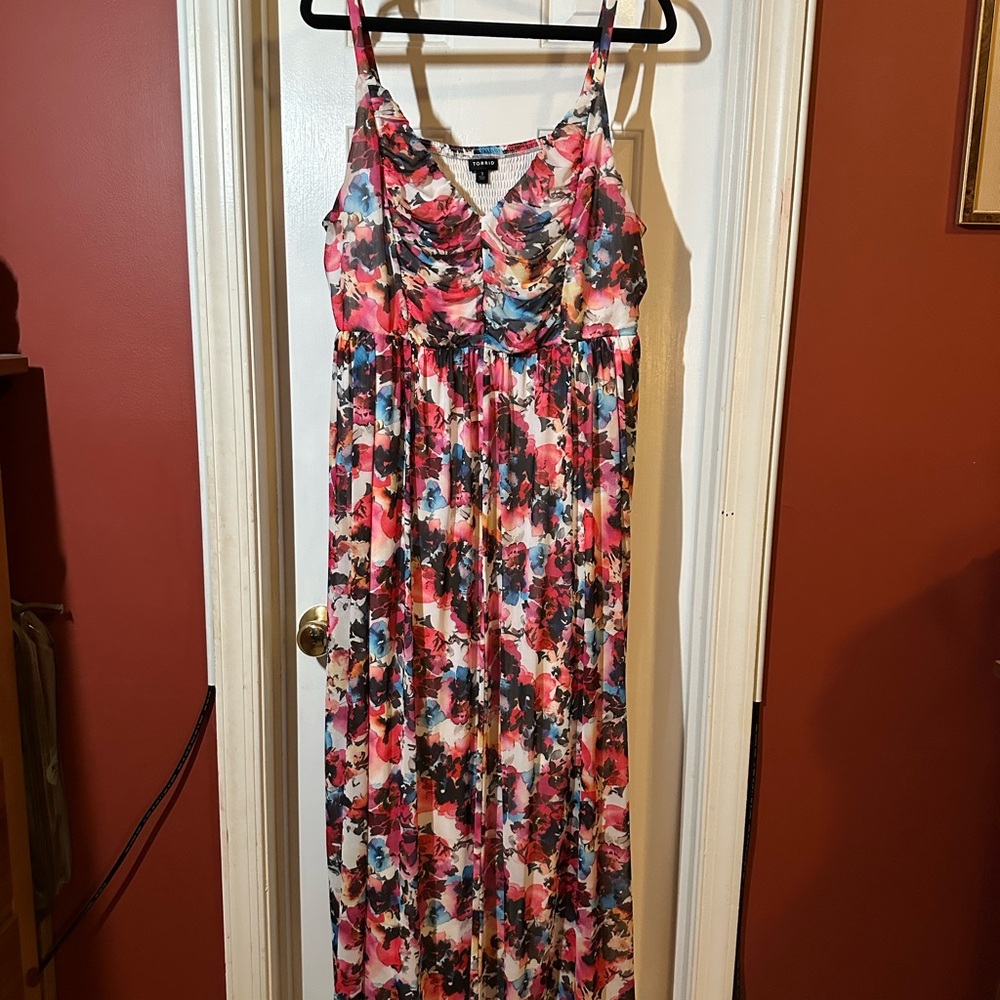 Torrid Floral Maxi Dress - Pink and Blue